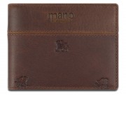 Портмоне Mano Don Leon, натуральная кожа в коричневом цвете, 11 х 8,6 см