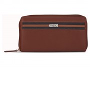 Кошелек Mano Don Leonardo, с RFID защитой, натуральная кожа в коньячном цвете, 19 х 2 х 10,5 см