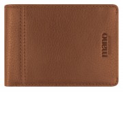 Бумажник Mano Don Montez, натуральная кожа в коньячном цвете, 12,8 х 9 см