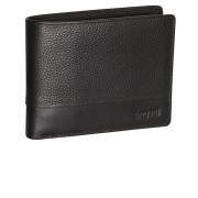 Портмоне BUGATTI Atlanta, чёрное, натуральная воловья кожа, 10,5х1х9 см