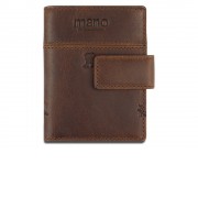 Портмоне Mano Don Leon, натуральная кожа в коричневом цвете, 8,5 х 10,2 см