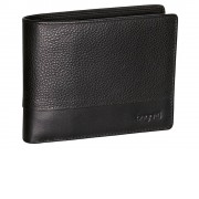 Портмоне BUGATTI Atlanta, чёрное, натуральная воловья кожа, 12,5х2х9,7 см