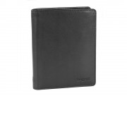 Портмоне BUGATTI Primo, чёрное, натуральная воловья кожа, 10х1,5х12,5 см