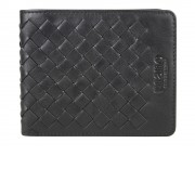 Портмоне Mano Don Luca, натуральная кожа в черном цвете, 11 х 9 см