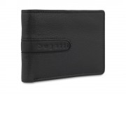 Портмоне BUGATTI Bomba, с защитой данных RFID, чёрное, кожа/полиэстер, 12,5х2х9 см
