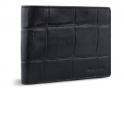 Портмоне BUGATTI Nevio, чёрный, воловья кожа/козья кожа/полиэстер, 12,5х2,5х9,3 см