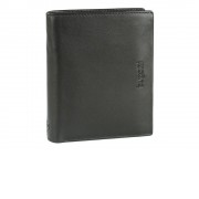 Портмоне BUGATTI Vertice, чёрное, натуральная воловья кожа, 10,5х2х12,8 см