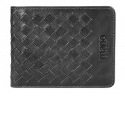 Бумажник Mano Don Luca, натуральная кожа в черном цвете, 11 х 8,5 см