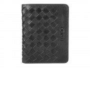 Портмоне для кредитных карт Mano Don Luca, натуральная кожа в черном цвете, 8,5 х 11 см