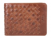 Бумажник Mano Don Luca, натуральная кожа в коньячном цвете, 12,5 х 9,7 см
