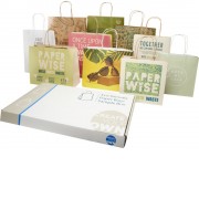 Коробка образцов пакетов из бумаги, полученной из сельскохозяйственных отходов, и крафт-бумаги - Белый