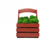 Композиция Корзинка со мхом, темно-красный