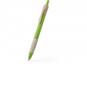 Ручка шариковая HANA из пшеничного волокна, бежевый/зеленое яблоко