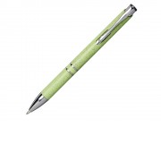Шариковая кнопочная ручка Moneta из АБС-пластика и пшеничной соломы, зеленый
