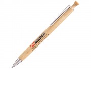 Ручка шариковая деревянная FOREST, черный, 1 мм, светло-коричневый