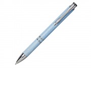 Шариковая кнопочная ручка Moneta из АБС-пластика и пшеничной соломы, cиний