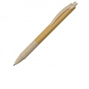 Ручка из бамбука и переработанной пшеницы шариковая Nara, бамбук/бежевый