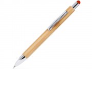 Ручка шариковая PAMPA с цветным стилусом, натуральный/красный