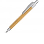 Ручка шариковая Borneo из бамбука, серебряный, черные чернила