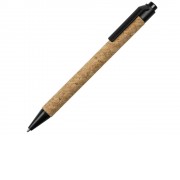 Ручка из пробки и переработанной пшеницы шариковая Evora, пробка/черный