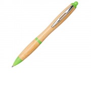 Шариковая ручка Nash из бамбука, натуральный/зеленое яблоко