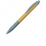 Ручка из бамбука и переработанной пшеницы шариковая Nara, бамбук/синий