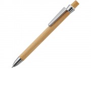Ручка шариковая деревянная BEECH, черный, 1 мм, светло-коричневый