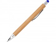 Ручка шариковая PAMPA с цветным стилусом, натуральный/желтый