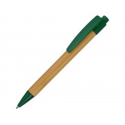 Ручка шариковая Borneo из бамбука, зеленый, черные чернила