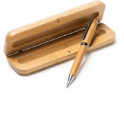 Ручка шариковая BODONI из бамбука в футляре, бежевый
