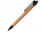 Ручка шариковая Borneo из бамбука, черный, черные чернила