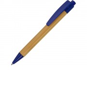 Ручка шариковая Borneo из бамбука, синий, черные чернила