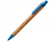 Ручка шариковая COMPER Eco-line с корпусом из пробки, натуральный/голубой