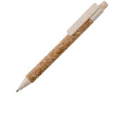 Ручка из пробки и переработанной пшеницы шариковая Mira, пробка/бежевый