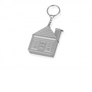 Брелок-рулетка Домик, 1 м., серебристый