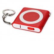 Брелок-рулетка с фонариком, 1 м., красный/белый