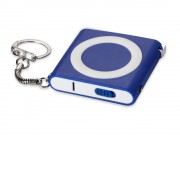 Брелок-рулетка с фонариком. 1 м., синий/белый