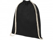 Рюкзак со шнурком Oregon хлопка плотностью 140 г/м2, черный