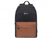 Рюкзак TORBER GRAFFI, черный с карманом коричневого цвета, полиэстер меланж, 42 х 29 x 19 см