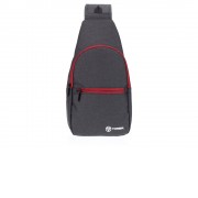 Рюкзак TORBER с одним плечевым ремнем, чёрный/бордовый, полиэстер 300D, 33 х 17 х 6 см