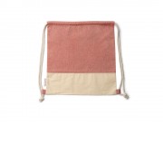 Рюкзак-мешок LUANDA из переработанного хлопка, натуральный/красный