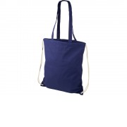 Рюкзак со шнурком Eliza из хлопчатобумажной ткани плотностью 240 г/м2, темно-синий