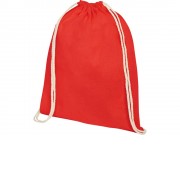 Рюкзак со шнурком Oregon хлопка плотностью 140 г/м2, красный