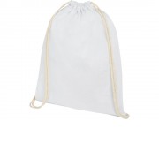 Рюкзак со шнурком Oregon хлопка плотностью 140 г/м2, белый