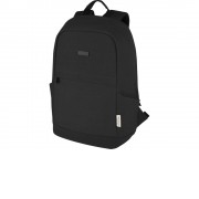 Рюкзак для ноутбука 15,6 дюймов с защитой от кражи Joey объемом 18 л из брезента, переработанного по стандарту GRS, черный