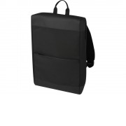 Рюкзак Rise для ноутбука с диагональю экрана 15,6 дюйма, изготовленный из переработанных материалов согласно стандарту GRS - сплошной черный