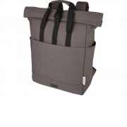 Рюкзак для 15-дюймового ноутбука Joey объемом 15 л из брезента, переработанного по стандарту GRS, со сворачивающимся верхом, серый