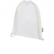 Oregon сумка-кисет из переработанного хлопка, сертифицированного согласно GRS, плотностью 140 г/м² - Белый