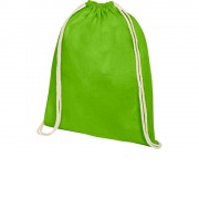 Рюкзак со шнурком Oregon хлопка плотностью 140 г/м2, лайм