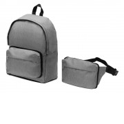 Рюкзак из переработанного пластика Extend 2-в-1 с поясной сумкой, серый